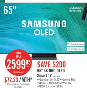 The Brick Samsung 65" s95b oled 4k uhd smart tv - qn65s95bafxzc offer