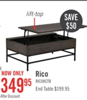 The Brick Rico coffee table with lift top - grey offer