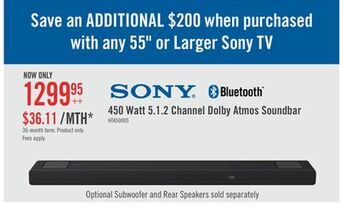 The Brick Sony 5.1.2-channel dolby atmos soundbar - ht-a5000 offer