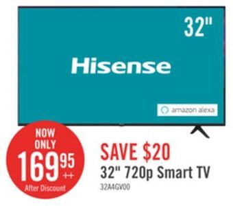 The Brick Hisense 32" vidaa smart 720p hd television - 32a4gv offer