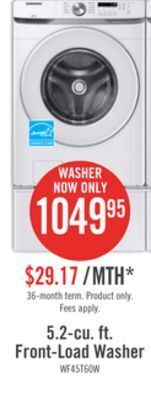 The Brick Samsung 5.2 cu. ft. front-load washer - wf45t6000aw/us offer