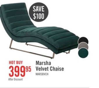 The Brick Marsha velvet chaise - green offer
