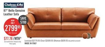 The Brick Bello genuine leather sofa - whiskey offer