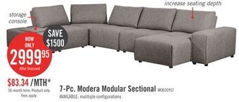 The Brick Modera 7-piece linen-look fabric modular sectional with 1 console - grey offer