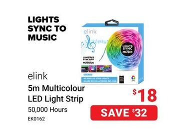 Visions Electronics Elink 5m multicolour led light strip offer