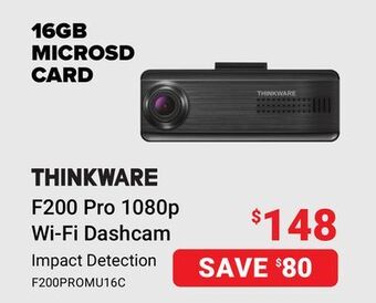 Visions Electronics Thinkware f200 pro 1080p wi-fi dashcam offer