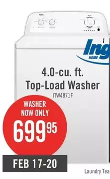 The Brick Inglis 4.0 cu. ft. top-load washer – itw4871fw offer