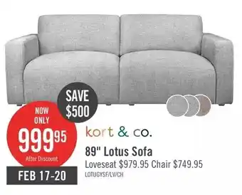 The Brick Lotus chenille sofa | loveseat | chair offer