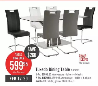 The Brick Tuxedo dining table | 5-pc. | 7-pc. offer