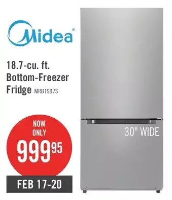 The Brick Midea 18.7 cu. ft. bottom-freezer refrigerator - mrb19b7ast offer