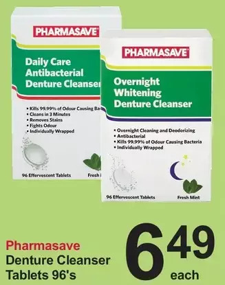 Pharmasave Pharmasave denture cleanser tablets offer