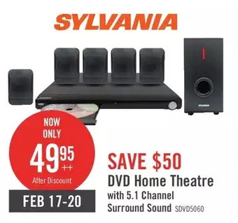 The Brick Sylvania dvd home theatre system with 5.1 ch surround sound - sdvd5060 offer