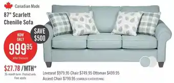 The Brick Scarlett chenille sofa | loveseat | chair | ottoman | accent chair offer
