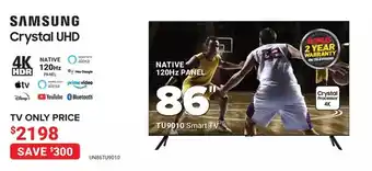 Visions Electronics Samsung crystal uhd 4k hdr tv 86" offer