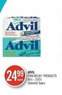 Shoppers Drug Mart Advil Pain Relief Products 80's - 250's offer