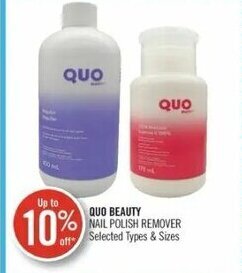 Shoppers Drug Mart Quo Beauty Nail Polish Remover offer