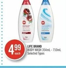 Shoppers Drug Mart Life Brand Body Wash 354ml - 710ml offer