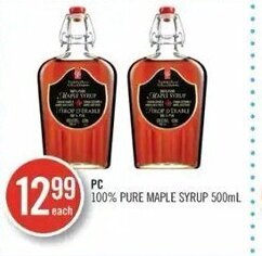 Shoppers Drug Mart PC 100% Pure Maple Syrup 500ml offer
