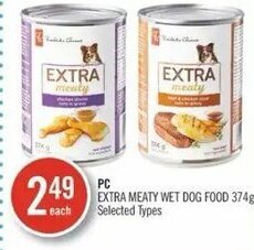 Shoppers Drug Mart PC Extra Meaty Wet Dog Food 374g offer