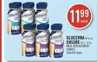 Shoppers Drug Mart Glucerna 6s or Ensure 4s - 6s Meal Replacement Shakes offer