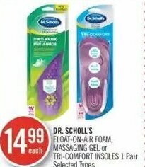 Shoppers Drug Mart Dr. Scholl's Float on Air Foam , Massaging Gel or Tri-Comfort Insoles 1 Pair offer