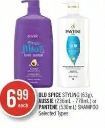 Shoppers Drug Mart Old Spice Styling 63g , Aussie (236ml - 778ml) or Pantene 530ml Shampoo offer