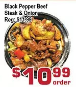 Top Food Supermarket Black pepper beef steak & onion offer