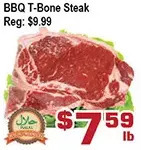 Top Food Supermarket Bbq t-bone steak offer