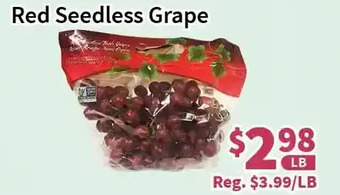 Blue Sky Supermarket Red seedless grape offer