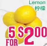 Grant's Foodmart Lemon offer
