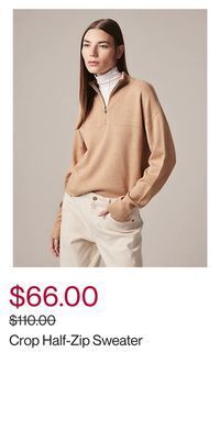 Crop half-zip sweater