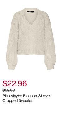 Hudson's Bay Plus maybe blouson-sleeve cropped sweater offer