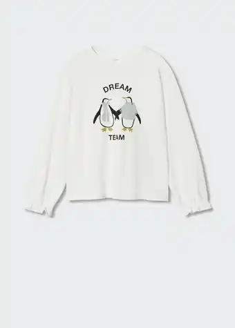 Mango Embossed detail penguin t-shirt offer