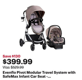 Best Buy Evenflo pivot modular travel system with safemax infant car seat offer