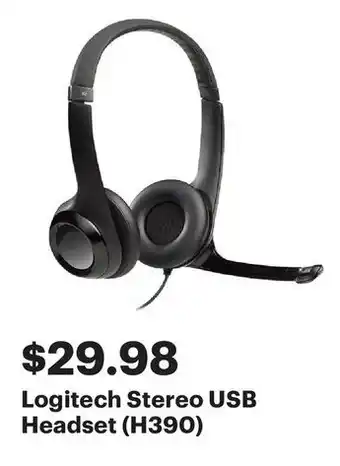 Best Buy Logitech stereo USB headset (H390) offer