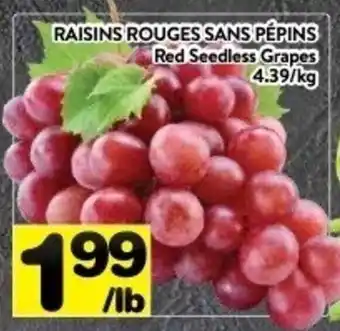 Supermarché PA Raisins rouges sans pepins per lb offer
