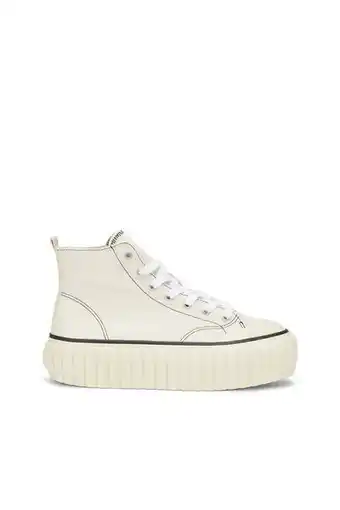 High-top flatform sneakers in canvas denim