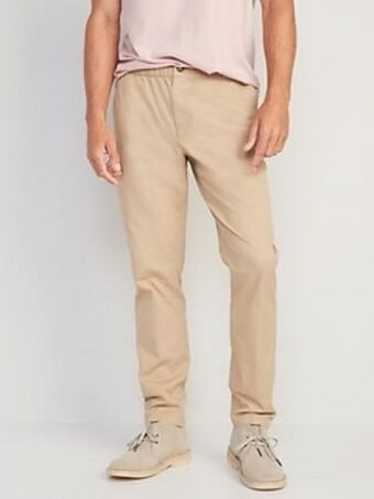 Old Navy Slim taper built-in flex pull-on chino pants for men offer