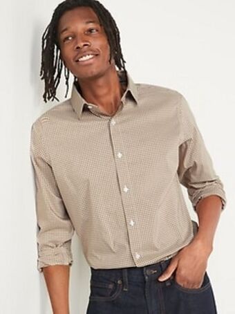 Old Navy Regular-fit pro signature performance dress shirt for men offer