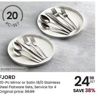 Stokes Fjord 20-pc mirror or satin 18/0 stainless steel flatware sets offer