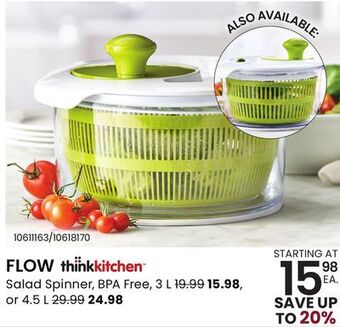 Stokes Flow salad spinner, bpa free, 3 l offer