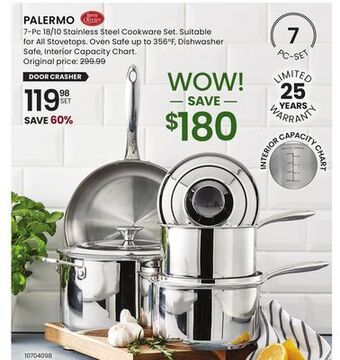Stokes Palermo 7-pc 18/10 stainless steel cookware set offer