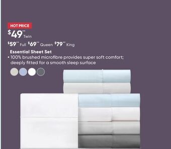 Sleep Country Essential sheet set offer