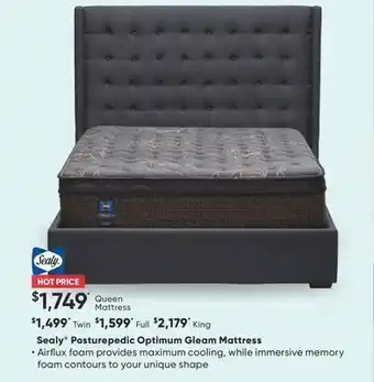 Sleep Country Sealy® posturepedic optimum gleam mattress offer