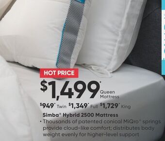 Sleep Country Simba® hybrid 2500 mattress offer