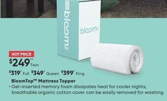 Sleep Country Bloomtop mattress topper offer