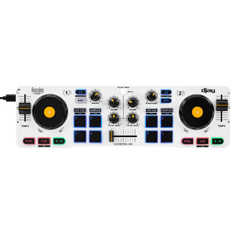 Best Buy Hercules djcontrol mix bluetooth wireless dj controller for smartphones- white offer