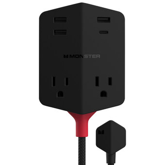 Best Buy Monster 2-outlet 4-usb power shield surge protector (2mnac1880b0l2) offer