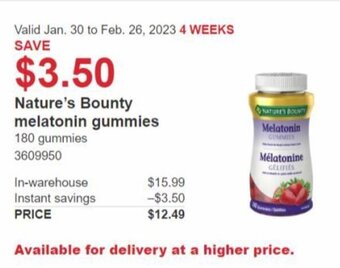 Costco Nature's Bounty Melatonin Gummies 180 Gummies offer