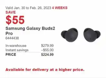 Costco Samsung Galaxy Buds 2 Pro offer